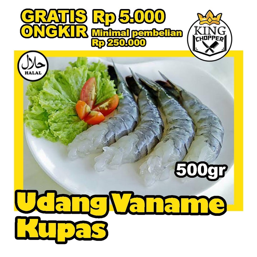 Jual Udang Vaname Kupas Frozen Bersih Seafood Ikan Fresh Segar Ayam