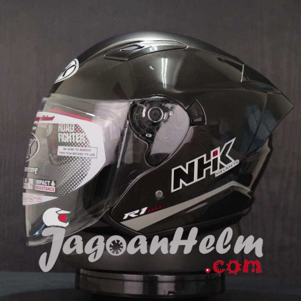 Jual NHK HELM R1 MAX SOLID | GUN METAL GLOSSY | DOUBLE VISOR | Shopee ...