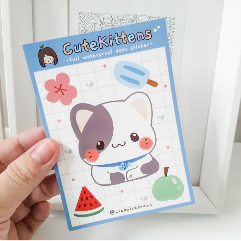 Jual Cute Kittens Full Waterproof Planner Deco Sticker by WindaLeeDraws ...