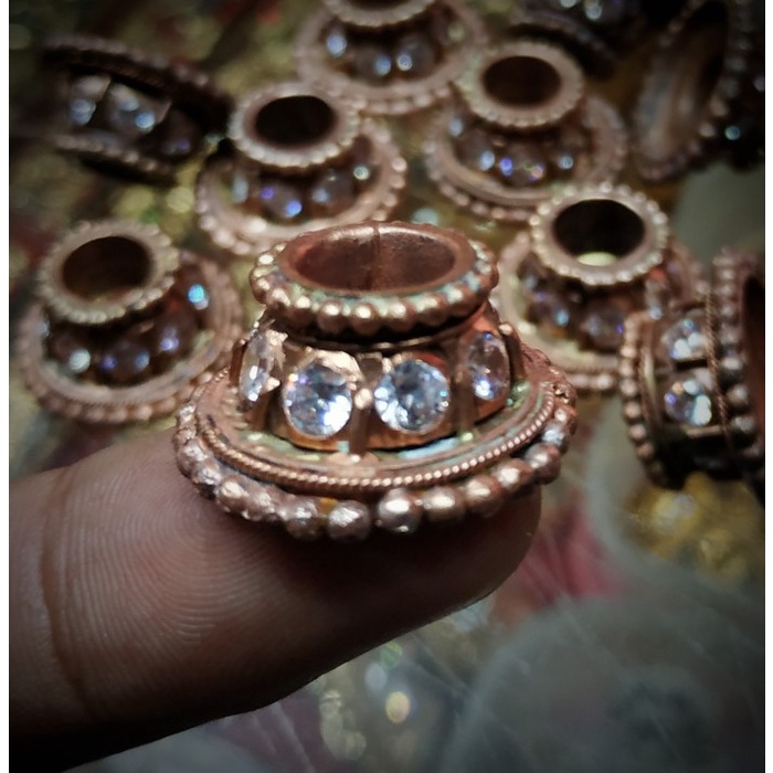 Jual Mendak Cincin Keris Model Kendit Hias Permata Sepuhan Suasa- Solo