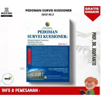 Jual Buku PEDOMAN SURVEI KUESIONER Edisi Ke - 2 By Prof. Dr. Jogiyanto ...