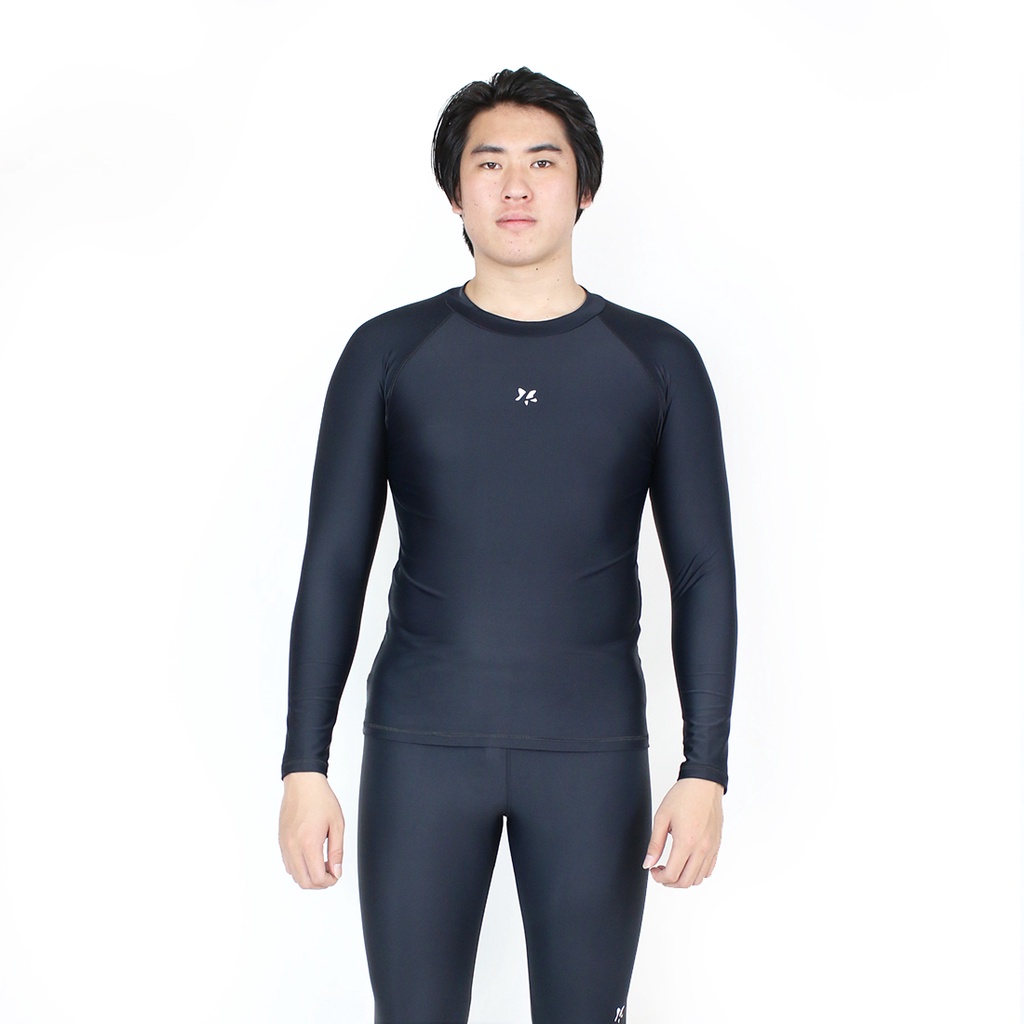 Jual Lasona Silver Rash Guard Men Swimwear Baju Atasan Renang Pria ...
