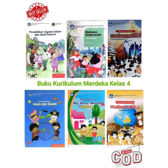 Jual Paket Buku Kurikulum Merdeka Kelas 4 . Matematika Vol 1 & 2 Bahasa ...