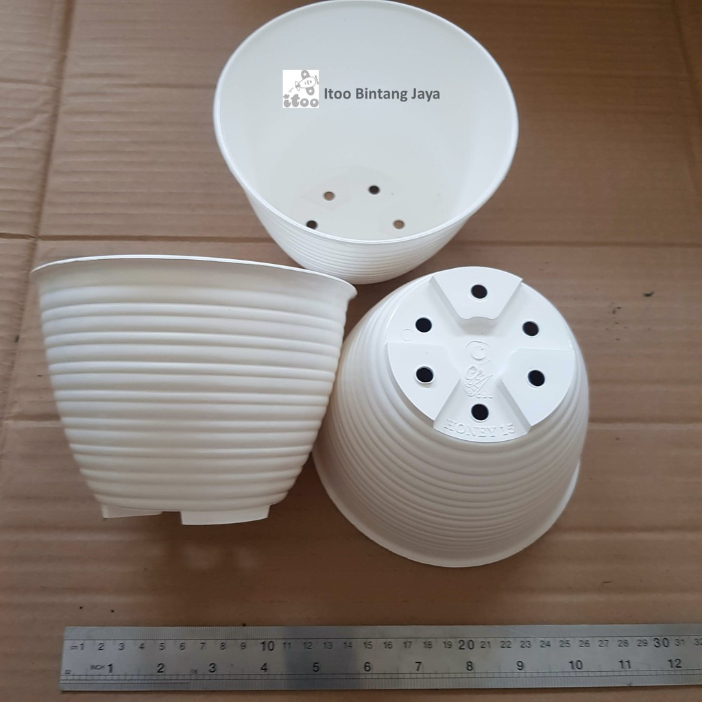 Jual Pot Plastik 15 Cm Unt Bunga dan Tanaman Honey Putih | Shopee Indonesia