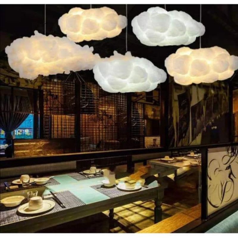 Jual dekorasi awan dan bulan sabit menyala lampu kafe pesta // r.o