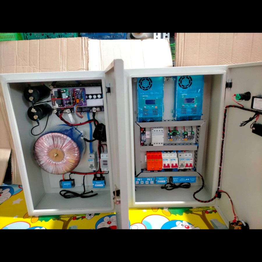 Jual box panel PLTS Ultimate MPPT 120A inverter 5000W PSW with ATS 48V ...