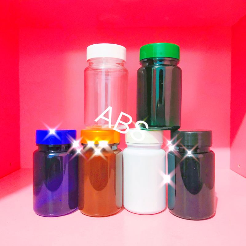Jual Botol kapsul 100ml / putih / Biru / Hijau / Hitam / coklat ...