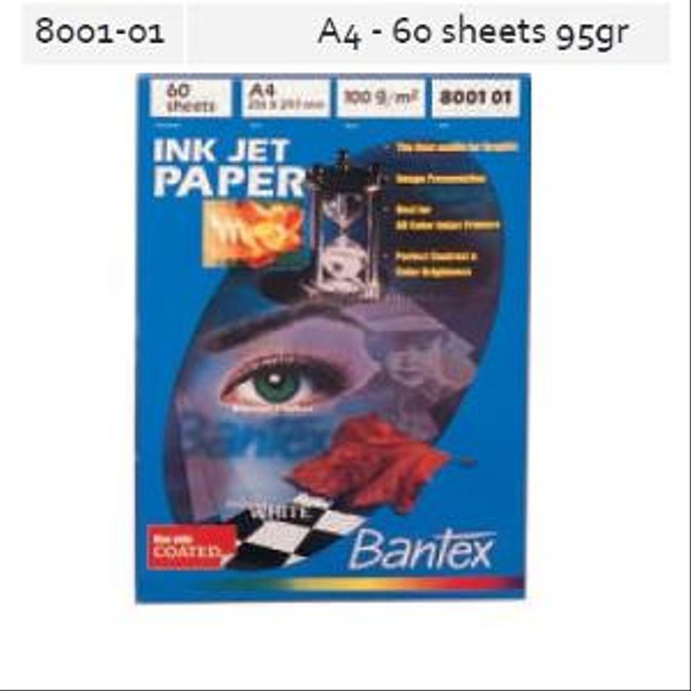 Jual Bantex Matt Coated Ink Jet paper size A4 isi 60 sheets ref. 8001 ...