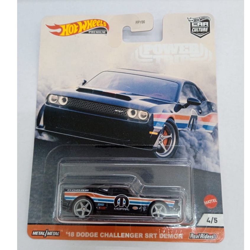 Jual Diecast Hot Wheels 18 Dodge Challenger Srt Demon Hitam Power Trip