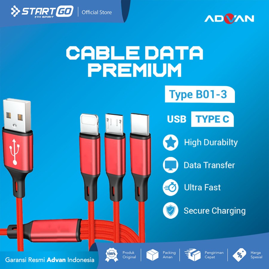 Jual Startgo Kabel Data Premium Usb Type C Lightning Micro In