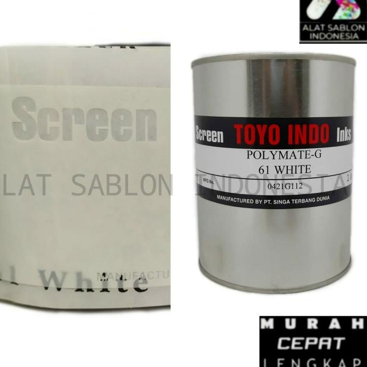 Jual TINTA TOYO POLYMATE WHITE G61 PUTIH TINTA SABLON PLASTIK 1KG ...