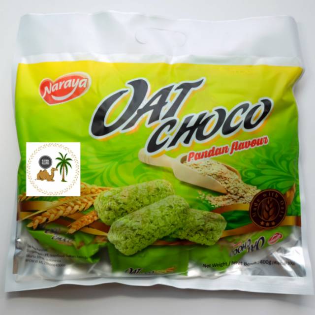Jual [ COD ] Naraya Oat Choco Pandan Flavour Netto 400 gr Isi 40 Pcs ...