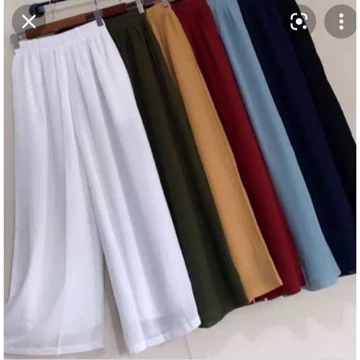 Celana Kulot Ceruty Babydoll Wanita Dewasa Hijab Sifon Ceruty Hitam Putih Lilak