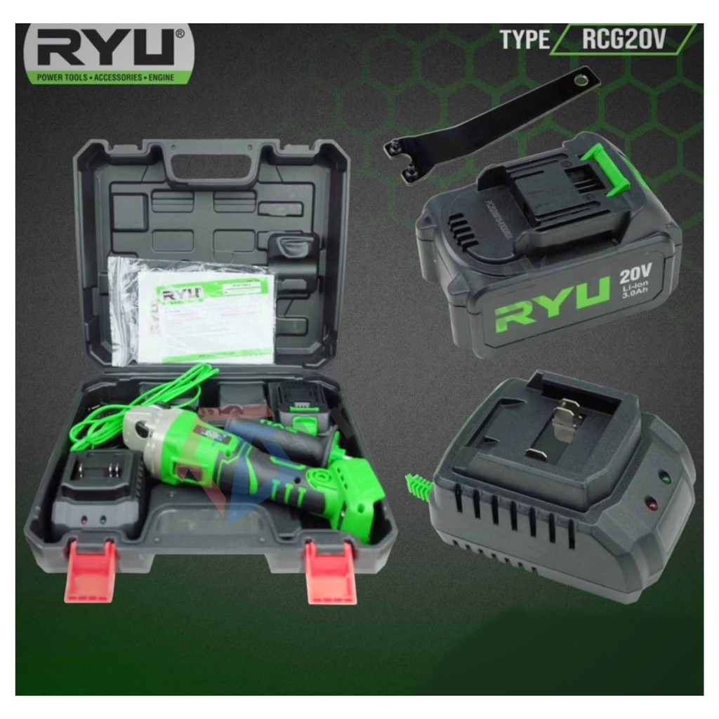 Jual MESIN GERINDA TANGAN 4 INCH CAS CORDLESS RYU RCG20V | Shopee Indonesia