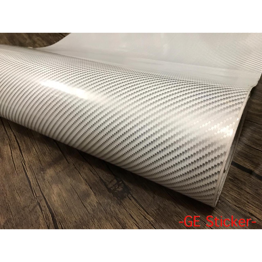 Jual PROMO Sticker Carbon Karbon Kevlar WHITE/SILVER 50x50cm stiker
