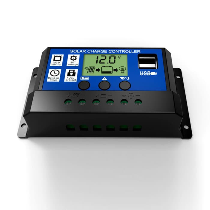 Jual Solar Panel Charge Controller 10A 20A 30A LCD PWM With Dual USB 5V ...