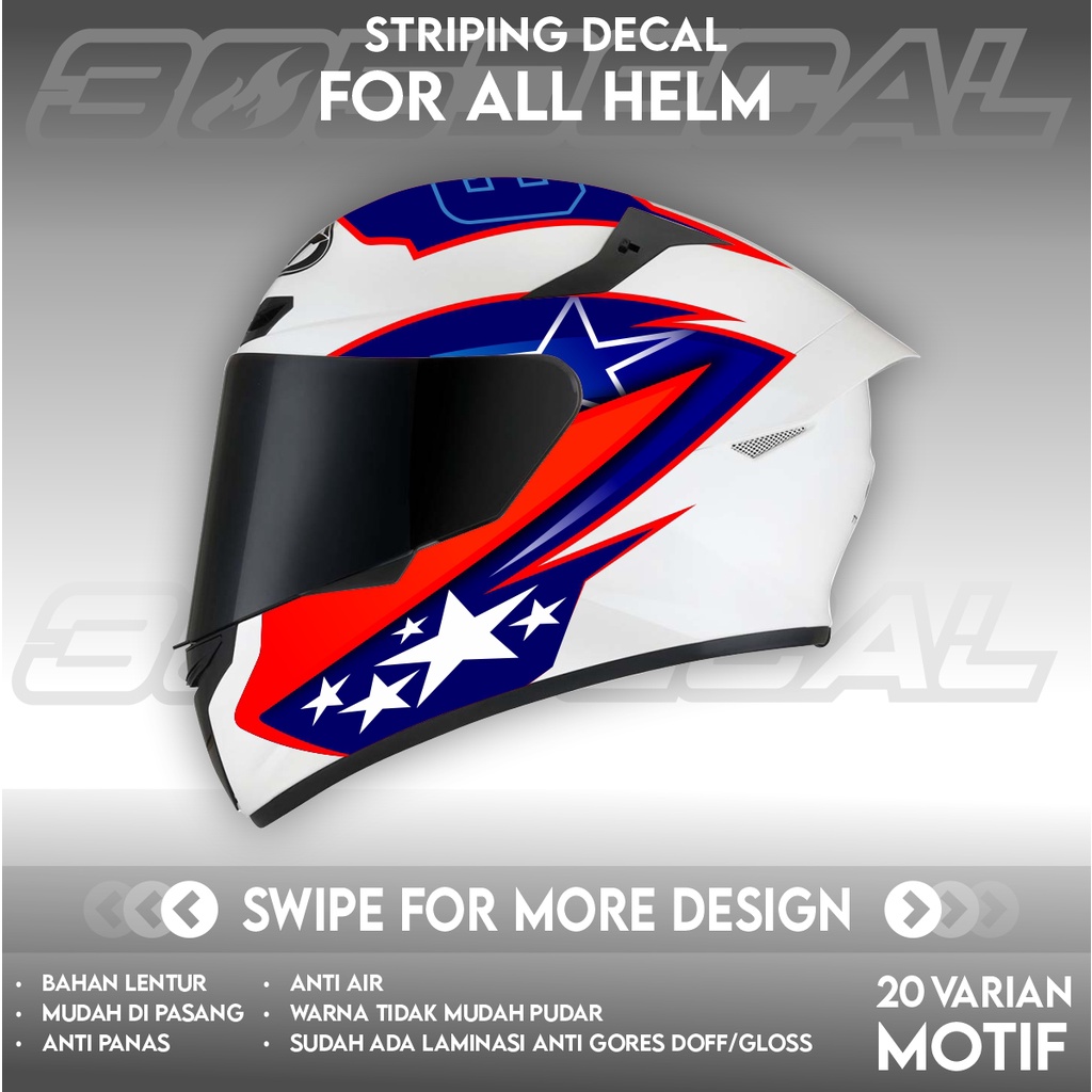 Jual STICKER HELM UNIVERSAL MOTIF DOVI2 FULL SET | Shopee Indonesia