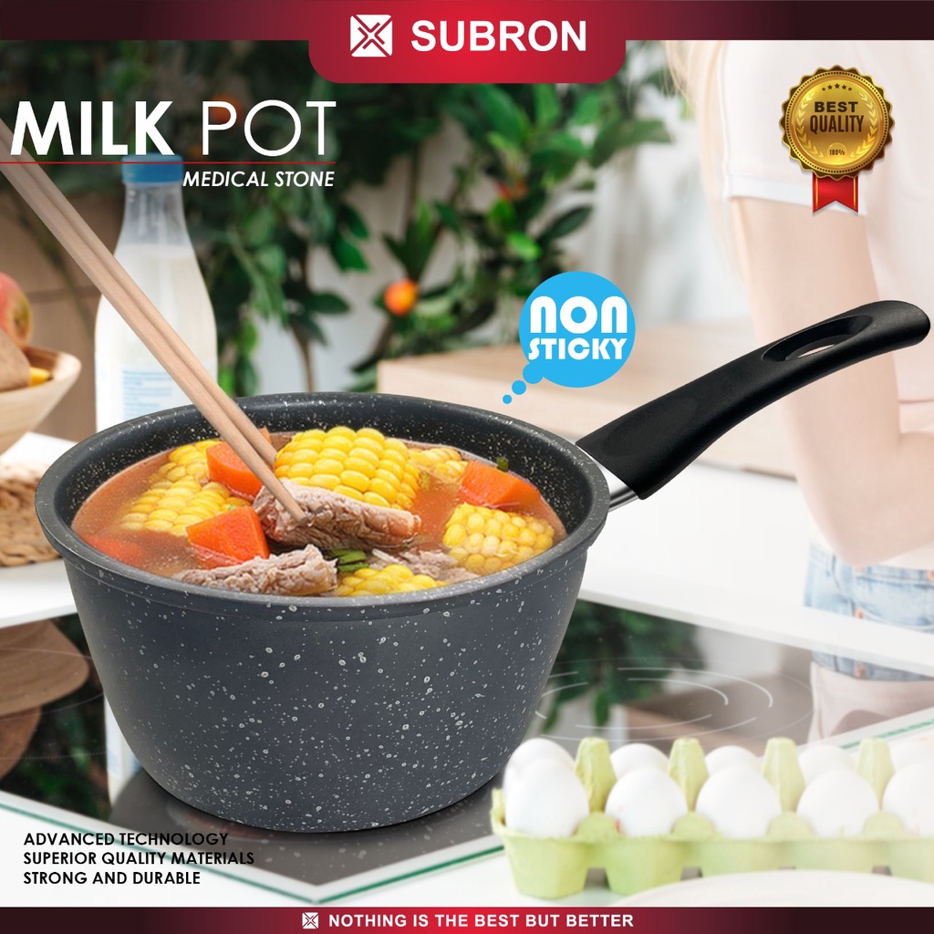 Jual SUBRON Promo Panci Susu Milk Pot Batu Medis Anti Lengket Non ...