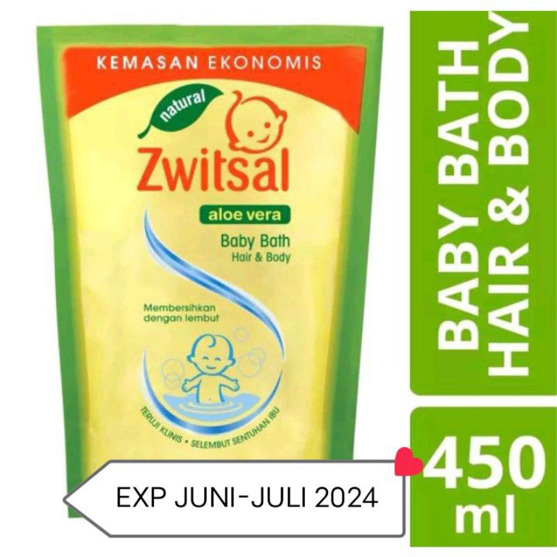 Jual Zwitsal baby bath Milk & honey Ref 450ml // Hair & Body 2in 1 Ref ...