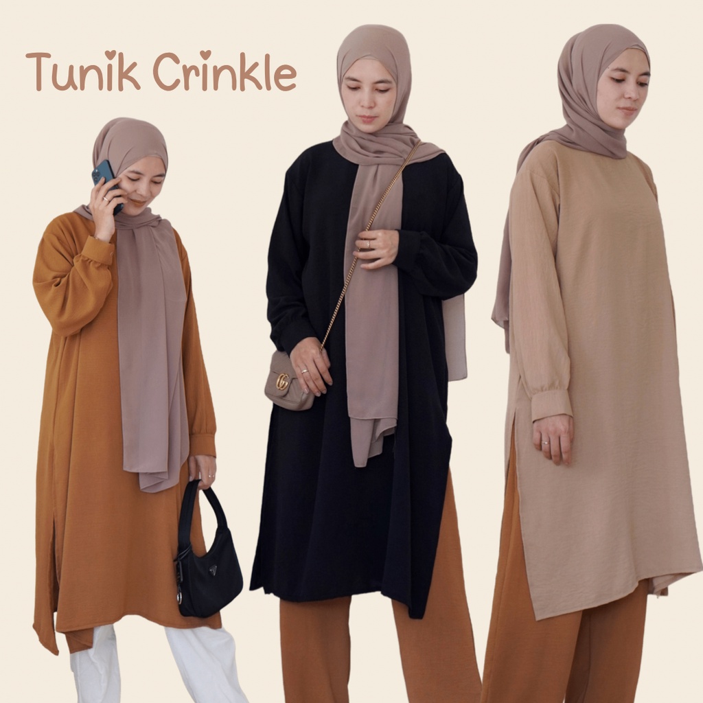 Jual TUNIK CRINKLE BUSUI DAN NON BUSUI LD 110/ TUNIK CRINKLE AIRFLOW ...