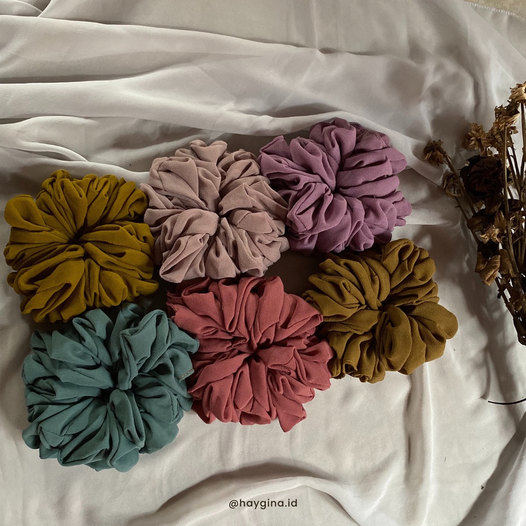 Jual (AKSESORIS & SOUVENIR) KUNCIR RAMBUT SCRUNCHIE JUMBO CEMOL HIJAB ...