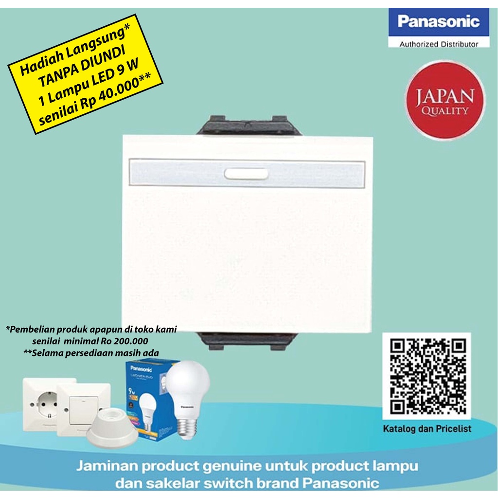 Jual Mata Saklar Panasonic Lebar Putih Original Inbow Tunggal Tanam ...