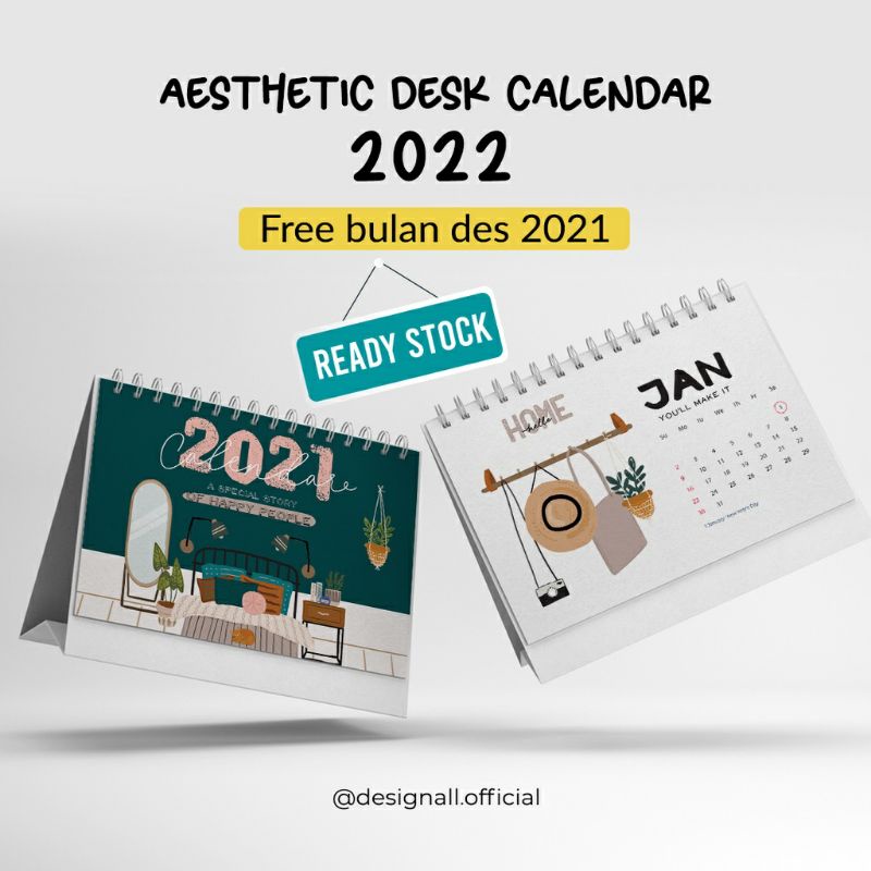 Jual Kalender Meja / Kalender Duduk Aesthetic Tahun 2022 DesignAll ...