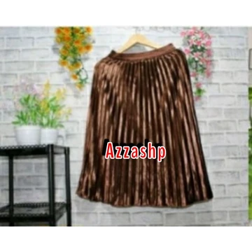 Rok Plisket Pendek 7 8 Bludru Premium
