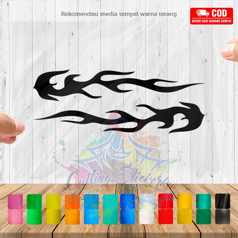 Jual Flames Racing Variasi Motor Mobil Sticker Timbul Keren Nyala ...