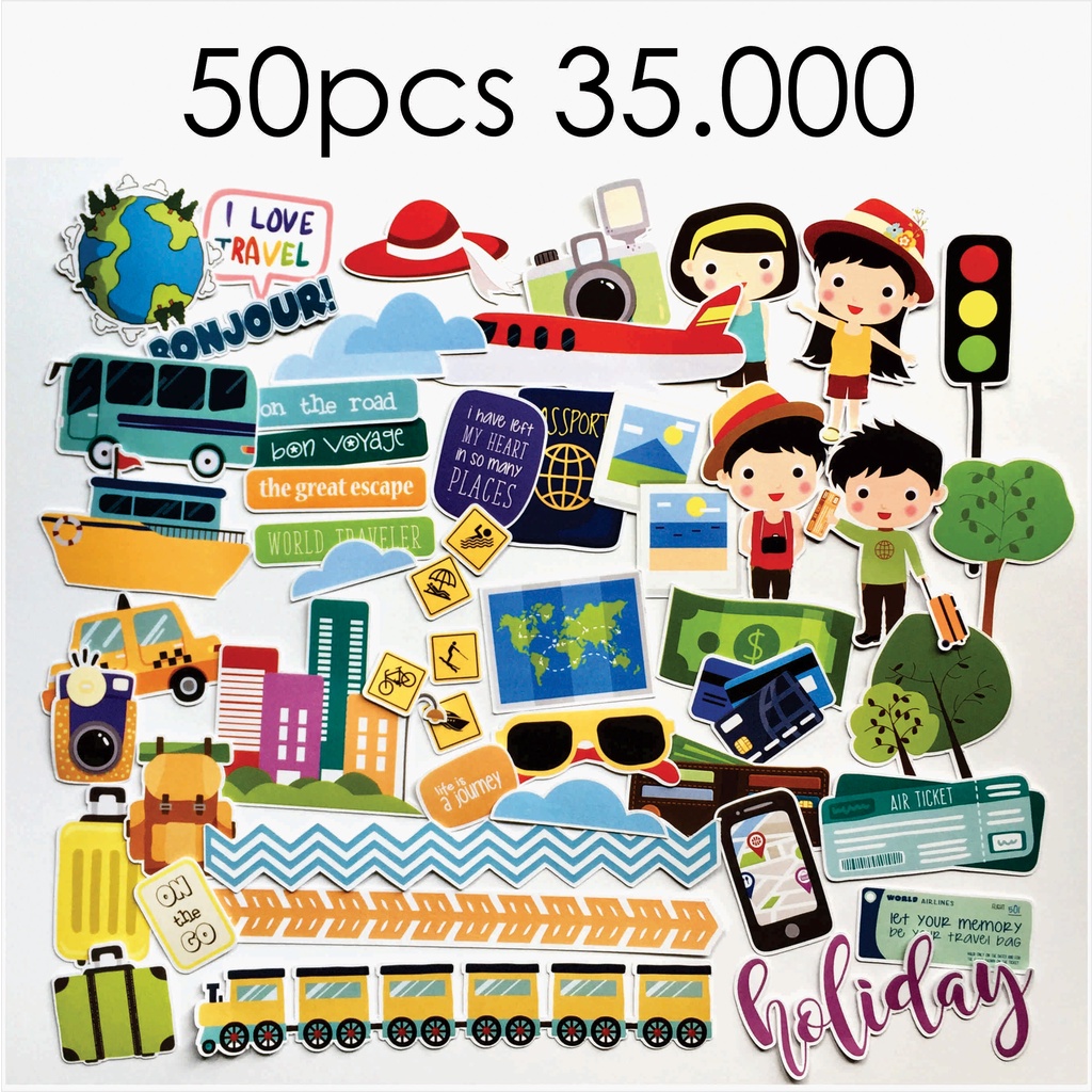Jual BAHAN SCRAPBOOK - Die Cut | Hiasan | Gambar Potongan tema Travel ...