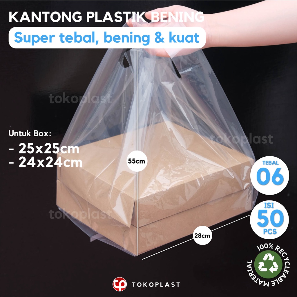 Jual KRESEK BENING KANTONG PLASTIK TRANSPARAN PE TEBAL BOX 22X22 24X24 ...