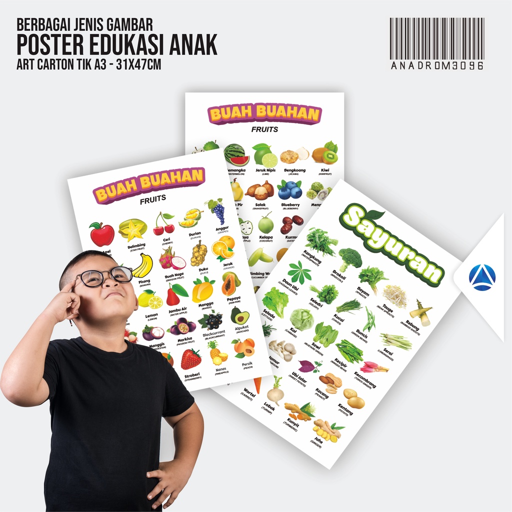 Jual POSTER EDUKASI ANAK | MEDIA BELAJAR ANAK | POSTER DINDING A3 ...