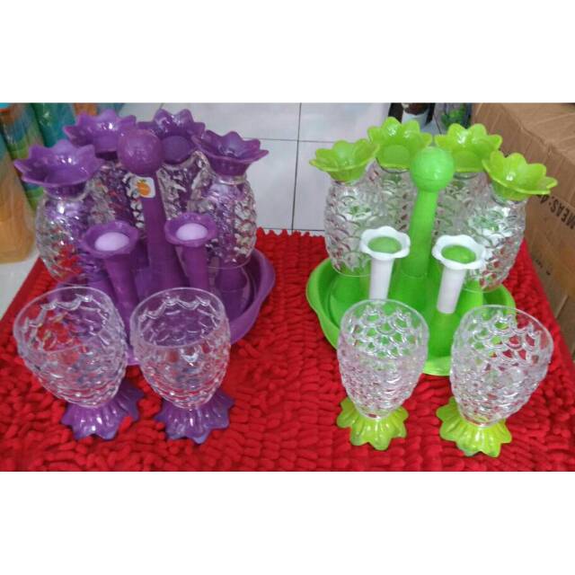 Jual Gelas Nanas Set Holder 6 Pcs Gelas Ikan Set Gelas Kristal Motif Ikan Shopee Indonesia 0609