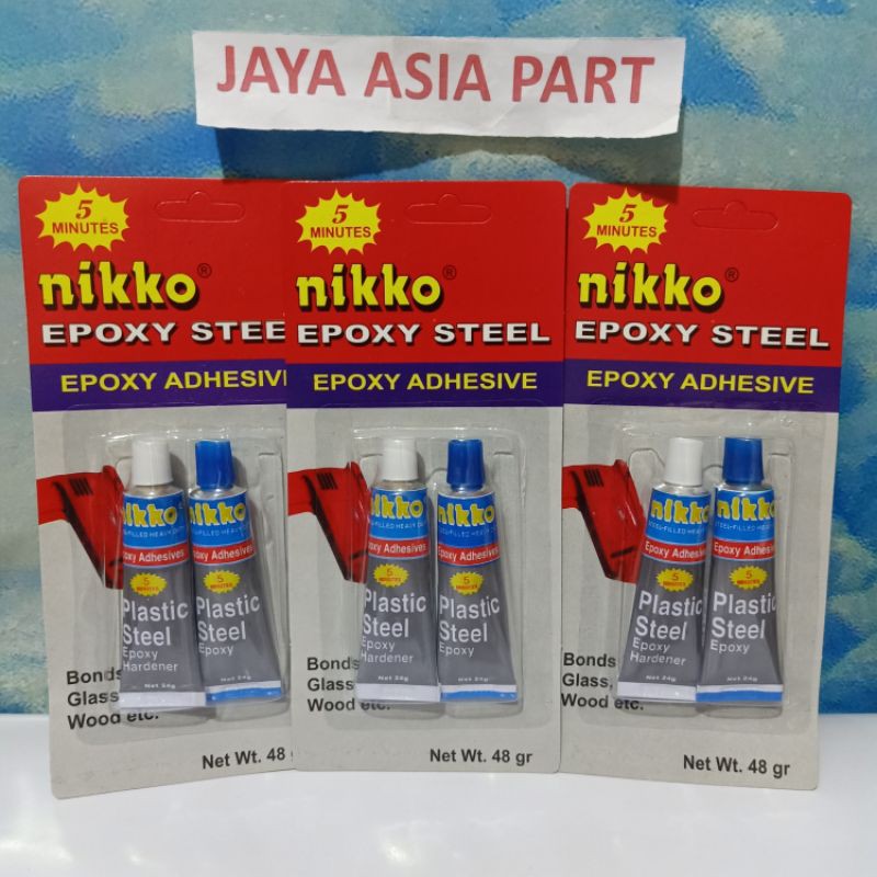 Jual Lem Besi/Plastic Steel Epoxy 5 menit NIKKO 48gr/Lem Besi Campur