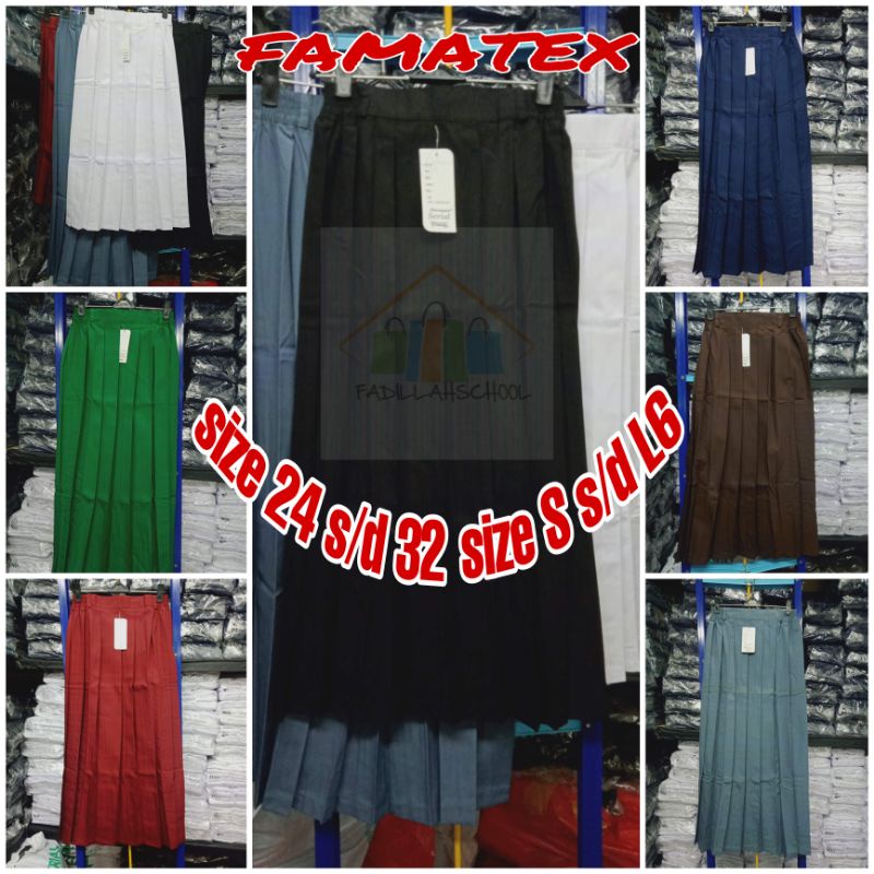 Jual Rok Panjang SD SMP SMA Hitam Seragam Sekolah Rempel Bahan Famatex ...