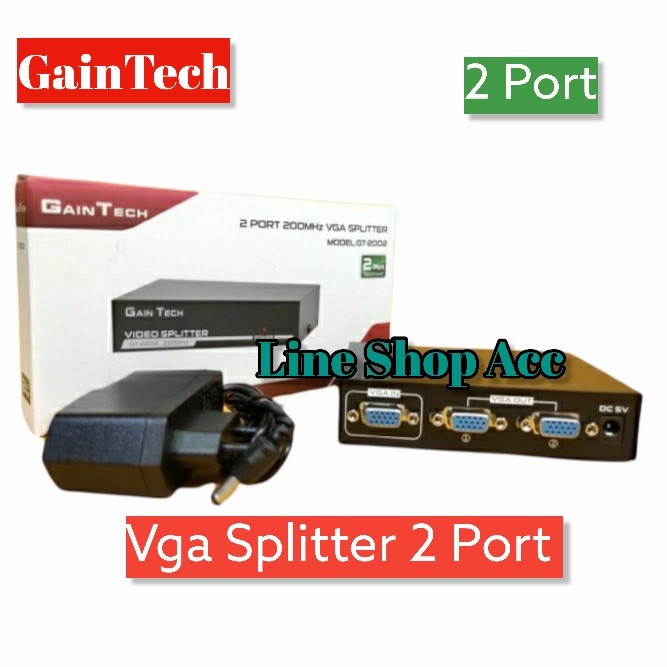 Jual Vga Splitter 2 Port Gaintech Spliter | Shopee Indonesia