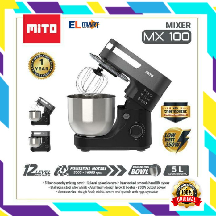 Jual mixer roti MITO MX100 5 Liter - standing mixer jumbo mito MX 100 ...