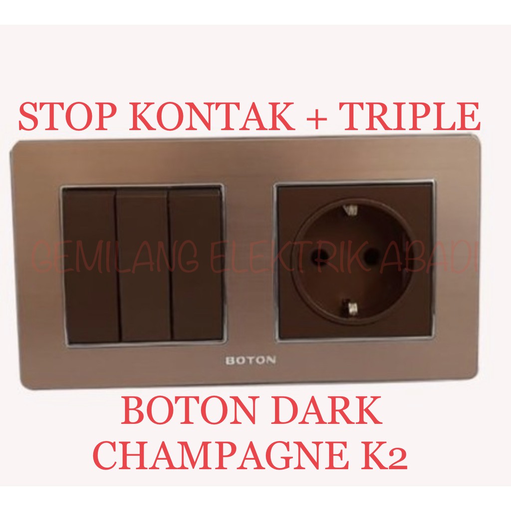 Jual Boton Stop Kontak Saklar Lampu Triple Gang Way Switch Coklat Sni Shopee Indonesia