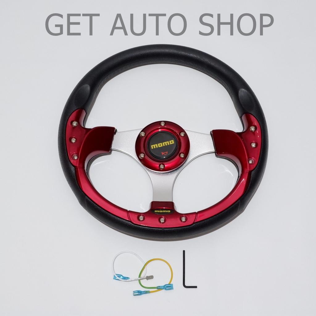 Jual Stir Steer setir Racing Mobil Universal Momo 13 inch MERAH HITAM ...