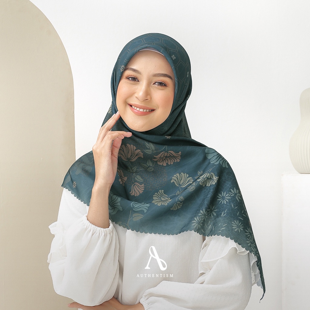 AUTHENTISM ID Queen Bee Series Kerudung Segi Empat Motif Voal Ultrafine Lasercut Premium