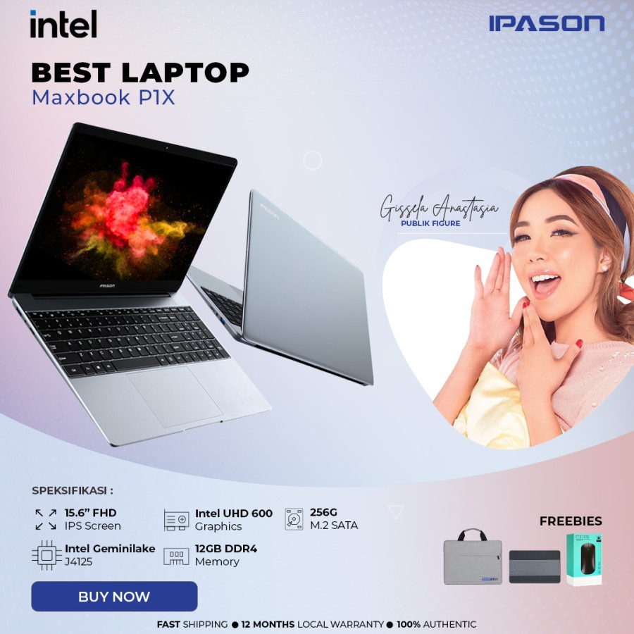 Jual IPASON Maxbook P1X Intel 4-core 15.6-inch business office