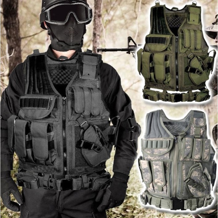 Jual Rompi Outdoor Tactical Vest Multi-pocket SWAT Army CS Hunting Vest ...