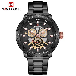 Jual Jam Tangan Naviforce Pria 9158 Rantai Stainless Steel Luxury