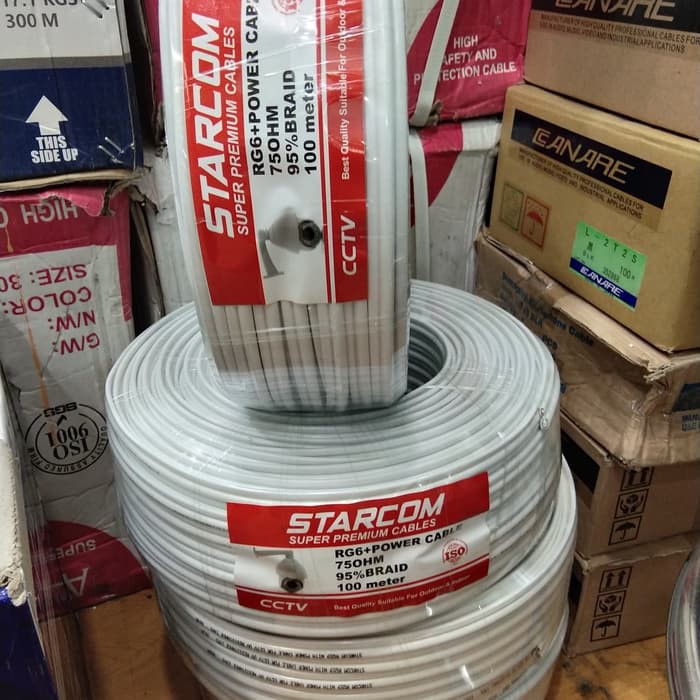 Jual kabel cctv starcom 100m rg 59 plus power | Shopee Indonesia