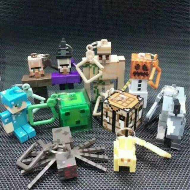 Jual Action figure minecraft / gantungan kunci 1 set isi 10pcs | Shopee ...