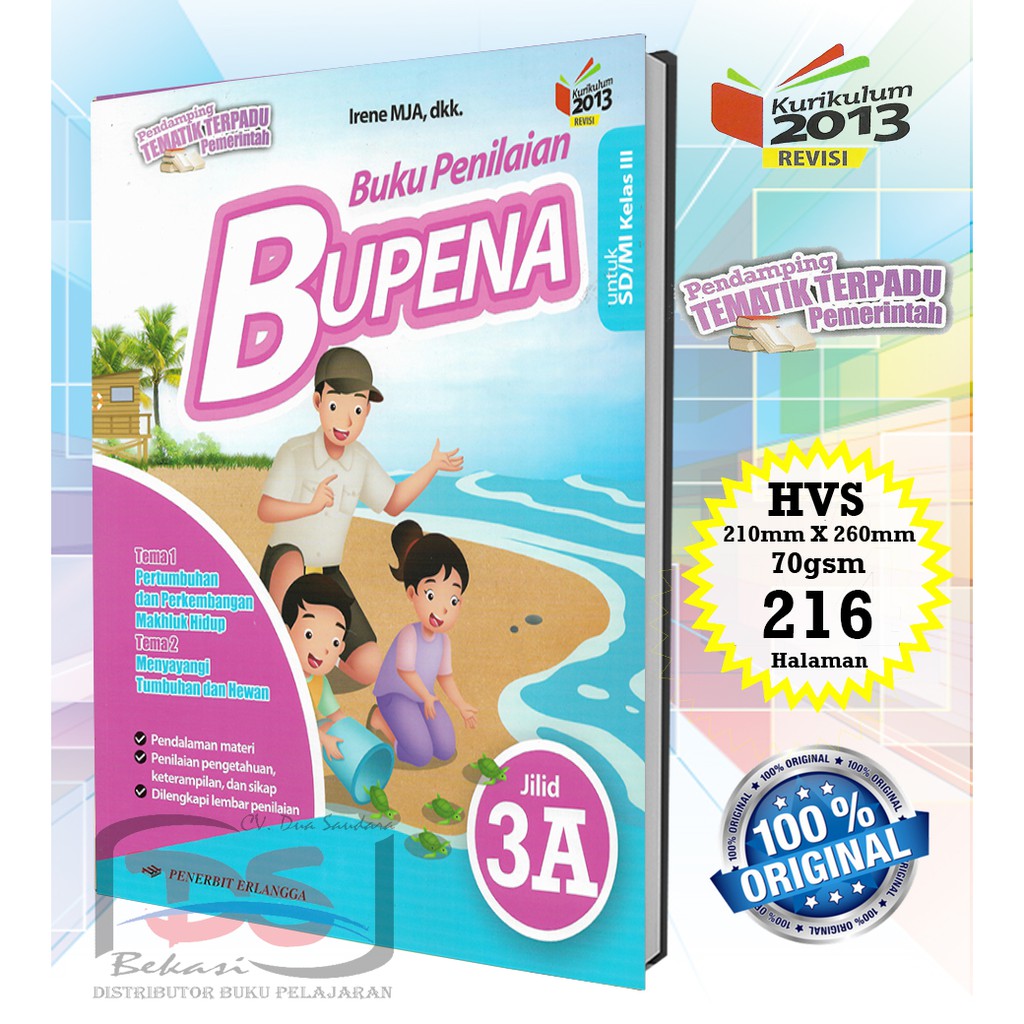 Jual Buku BUPENA Jilid 3A Kelas 3 SD Pendamping Tematik Kurikulum 2013 ...