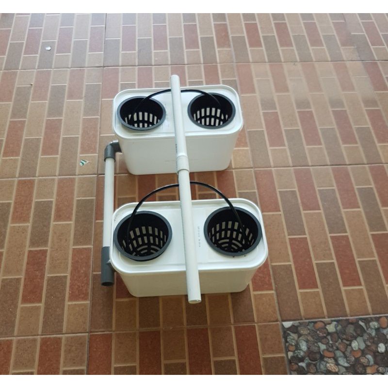 Jual sistem dutch bucket, wick, kratky hidroponik dg netpot 10 cm per