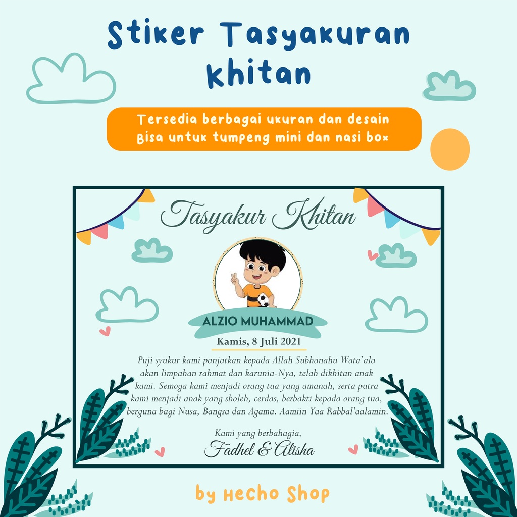 Jual Stiker / Kartu Tasyakuran Khitan | Shopee Indonesia