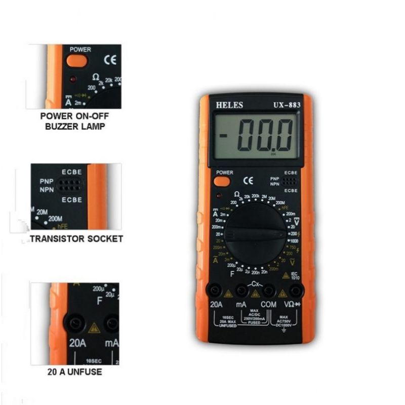 Jual Multitester Multimeter Avometer Digital Heles UX-883 Alat ukur ...