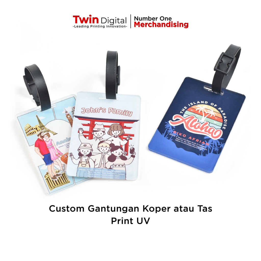 Jual Twindigital Tag Koper Luggage Tag Akrilik Custom Print Luggage